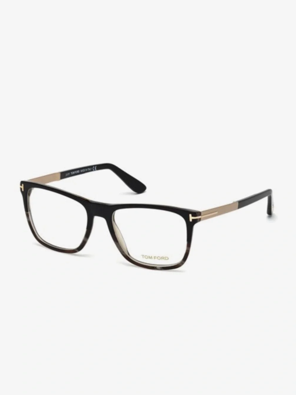 Tom Ford Black and Tortoise Rimmed Rectangular Glasses